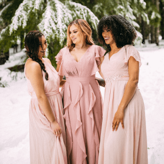 princess polly baby blue dress Blush Coast Satin One Shoulder Fishtail Maxi Bridesmaid Dress With Neck Tie main image 1