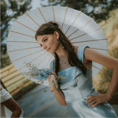 Elegant ink blue dresses for weddings & formal events | AW.Bridal Canada