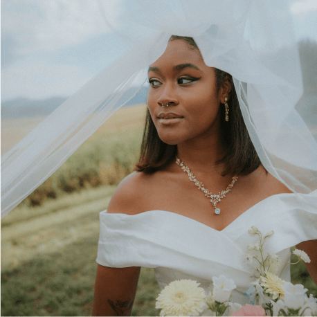 Romantic off-the-shoulder wedding dress for a timeless, feminine look | AW.Bridal Canada