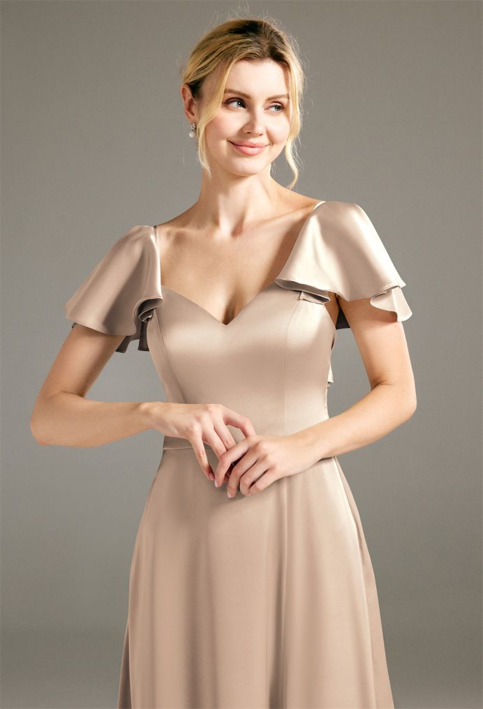 AW Lotus Satin Charmeuse Bridesmaid Dresses image3