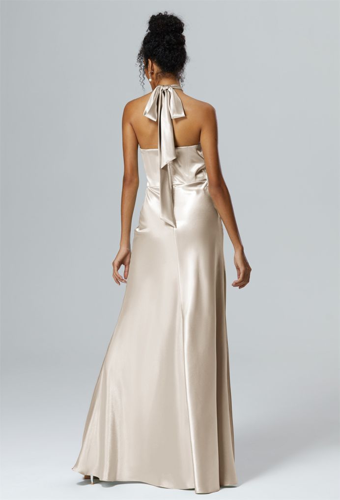 AW Lawrence Crystal Satin Bridesmaid Dresses image2