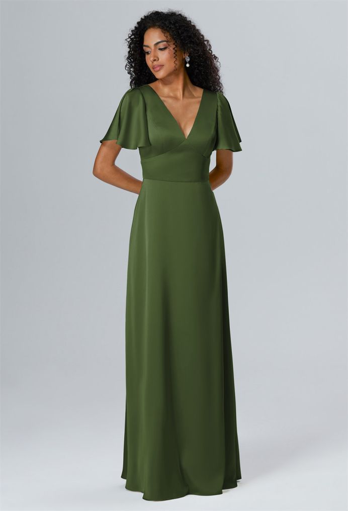 AW Samraat Satin Charmeuse Bridesmaid Dresses image3