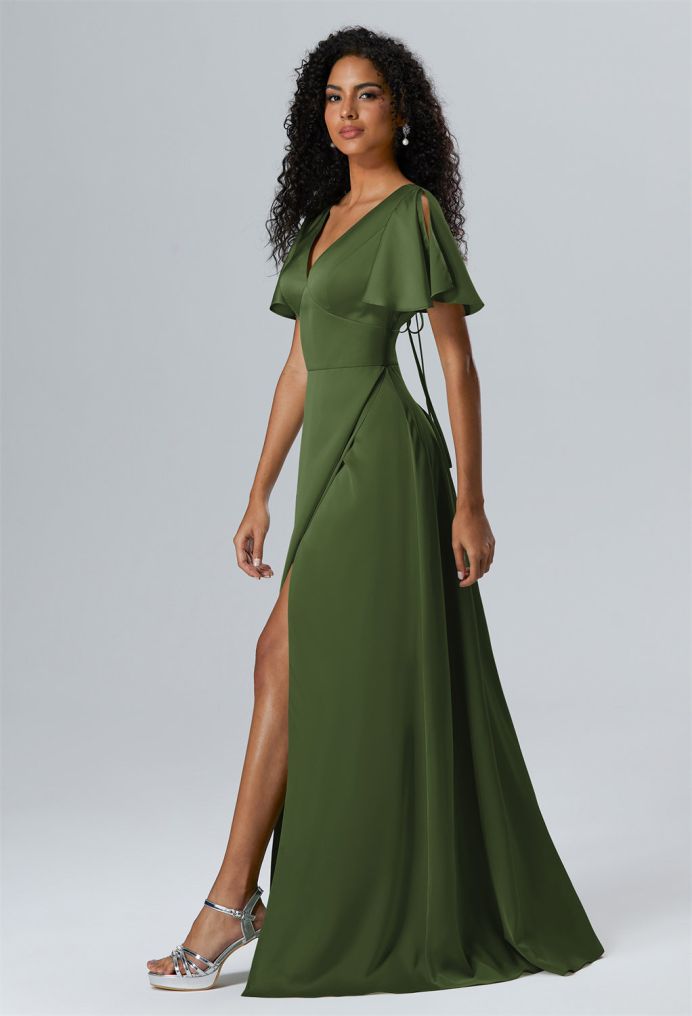 AW Samraat Satin Charmeuse Bridesmaid Dresses image4