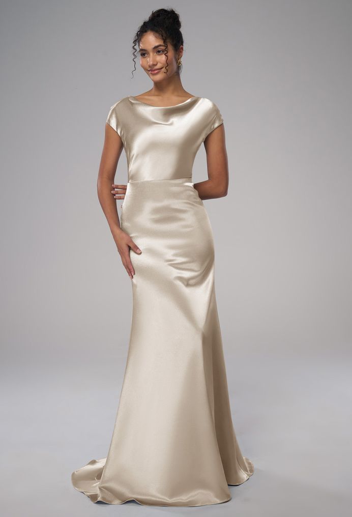 AW Louie Crystal Satin Bridesmaid Dresses image5