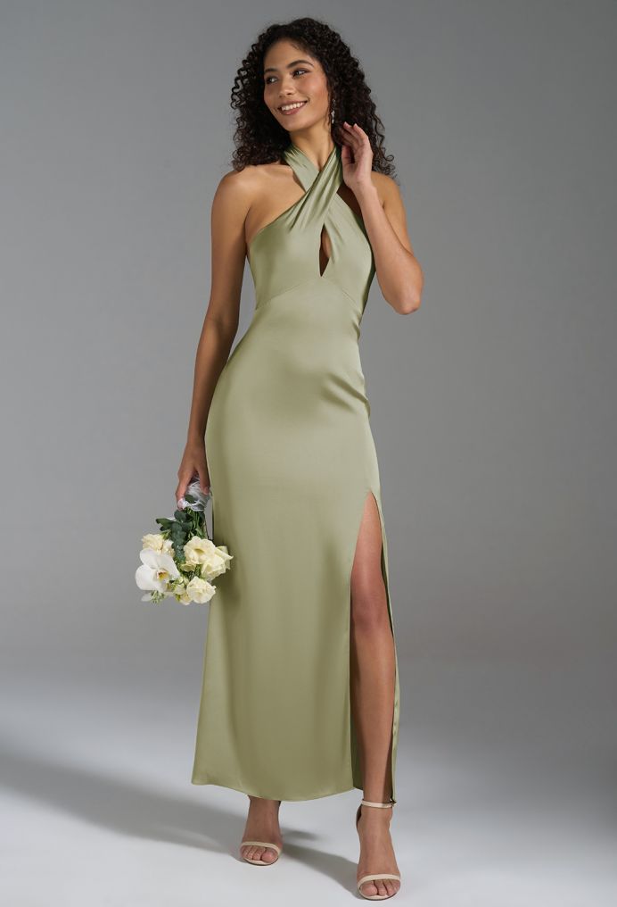 AW Huda Satin Charmeuse Bridesmaid Dresses image3