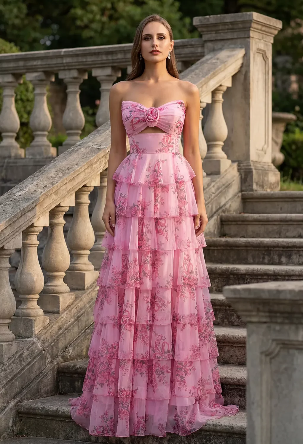 AW Giovanna Dress, Candy Pink Tulle Floor Length Sweetheart