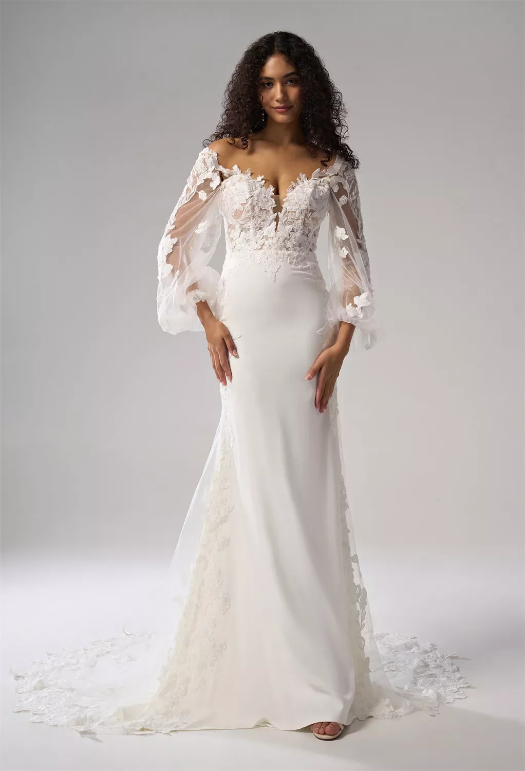 sachin and babi light blue dress Floral Wedding Dresses