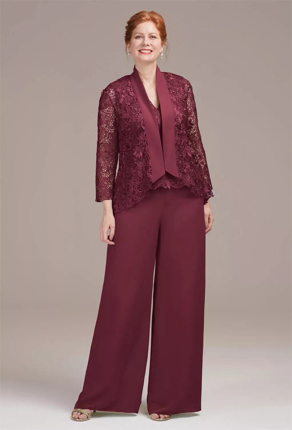 AW Geranium Pants Mother of The Bride Dresses With Wraps