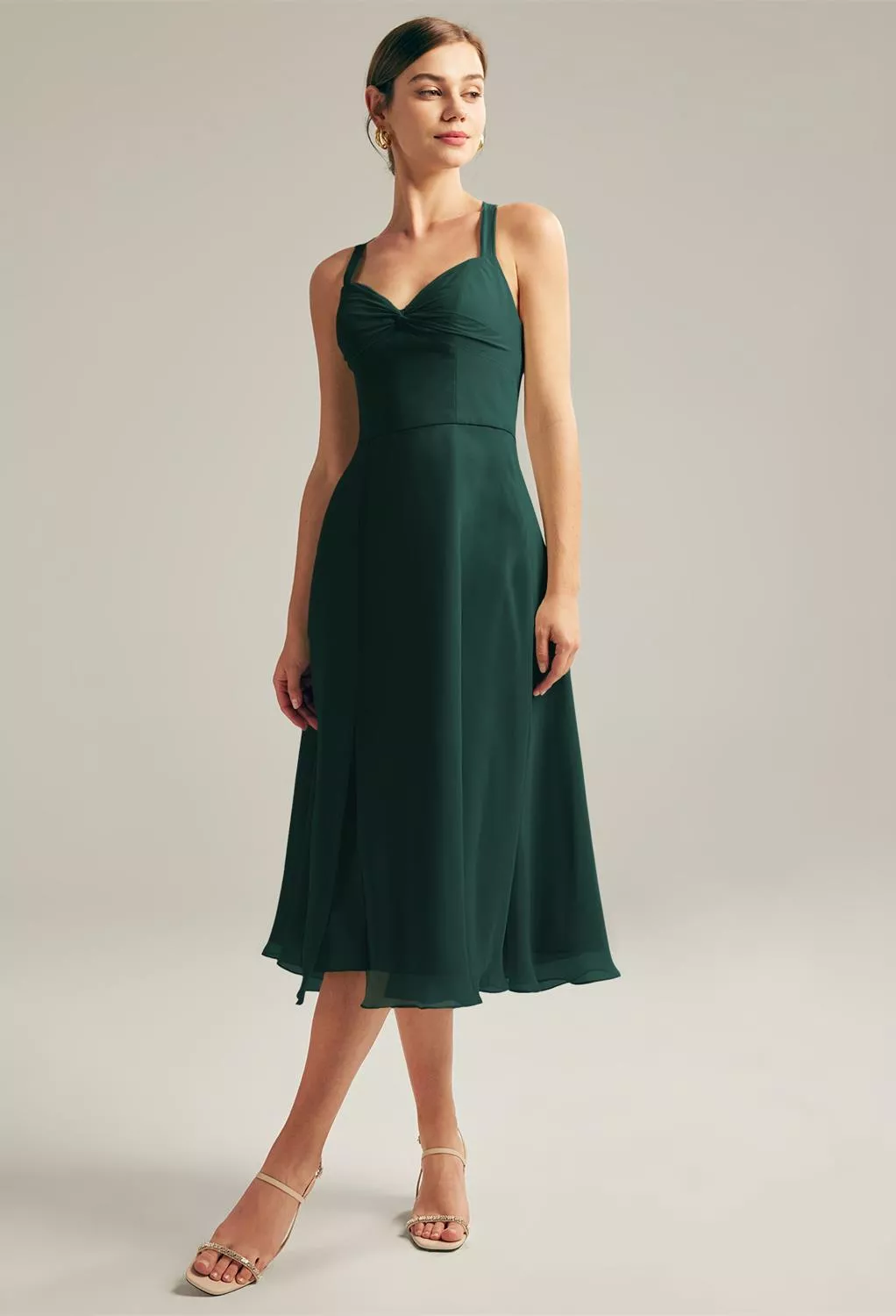 AW Gemma Dark Emerald  Short Bridesmaid Dresses