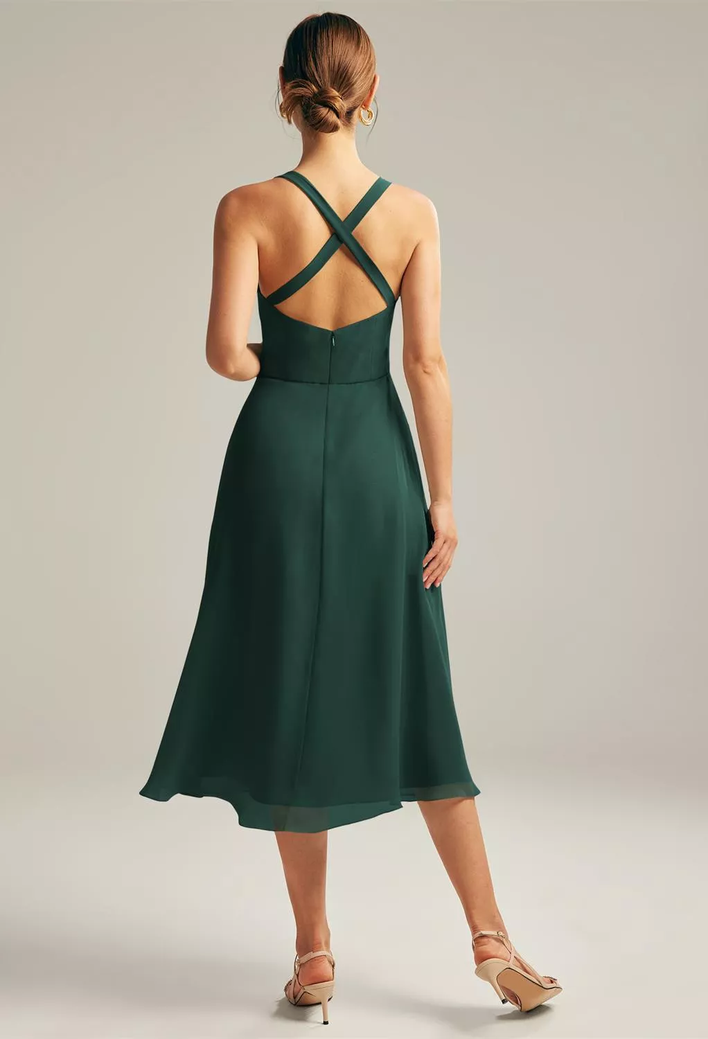AW Gemma Dark Emerald  Short Bridesmaid Dresses