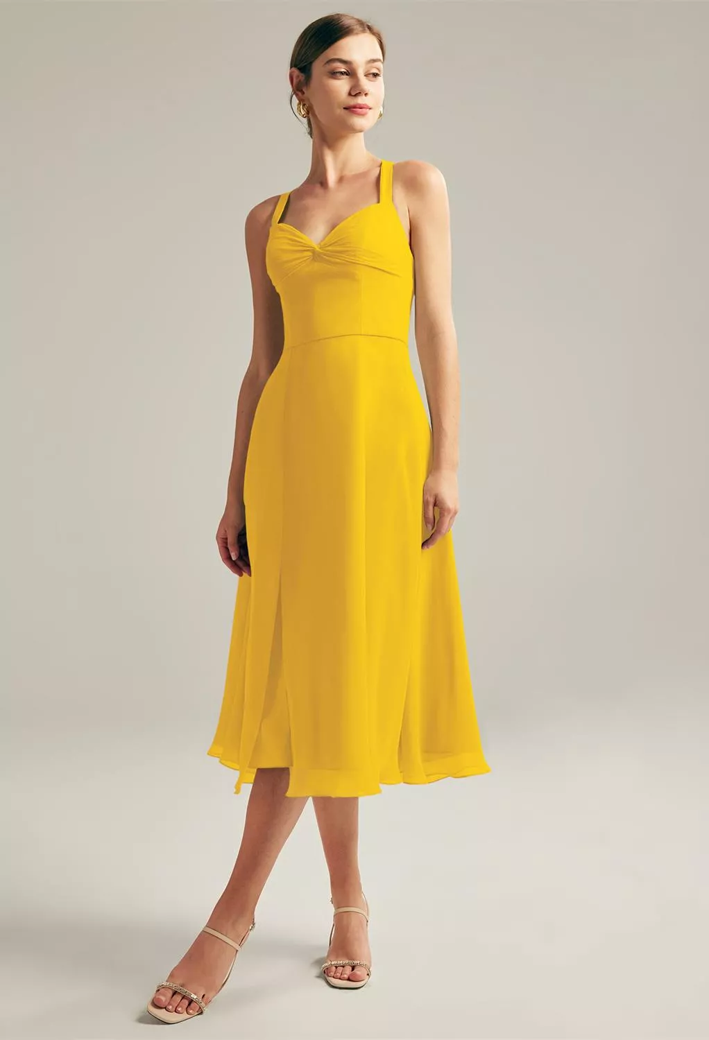 AW Gemma Mustard Yellow  Wedding Guest Dresses
