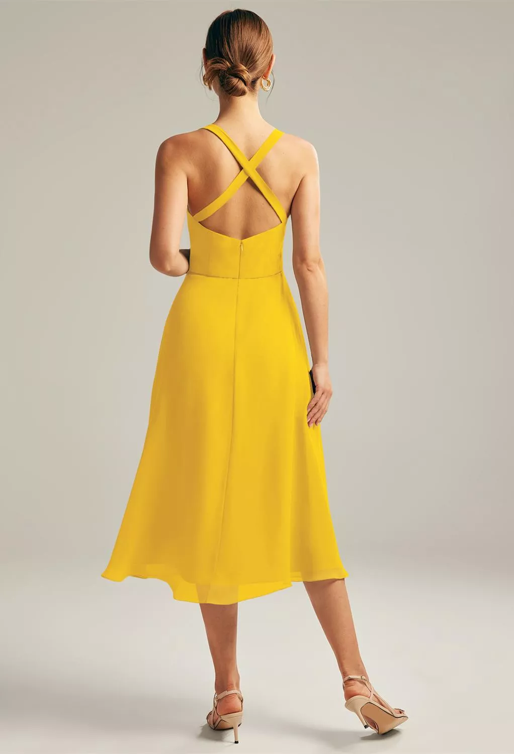 AW Gemma Mustard Yellow  Wedding Guest Dresses