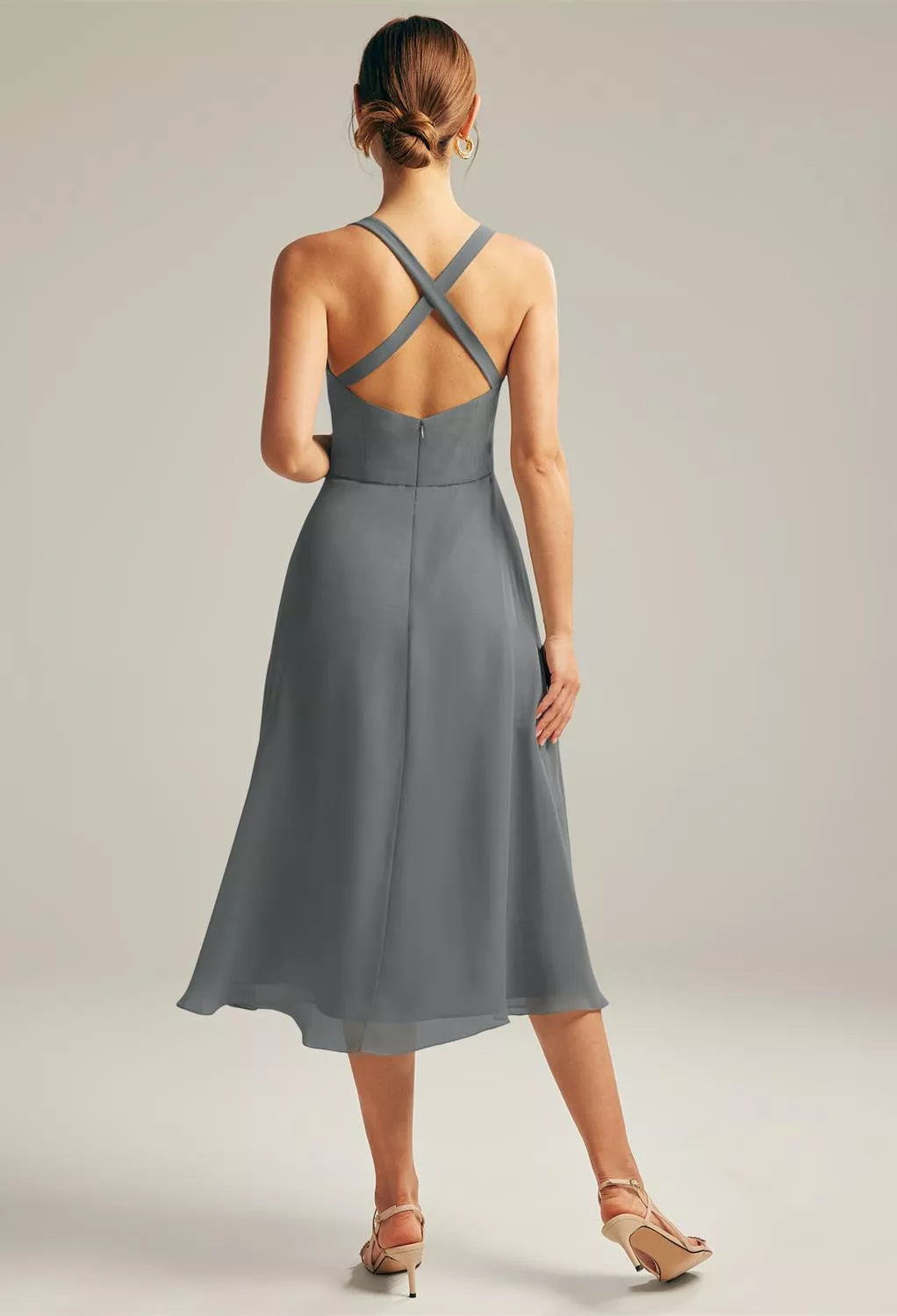 AW Gemma Steel Gray  Country Wedding Guest Dresses