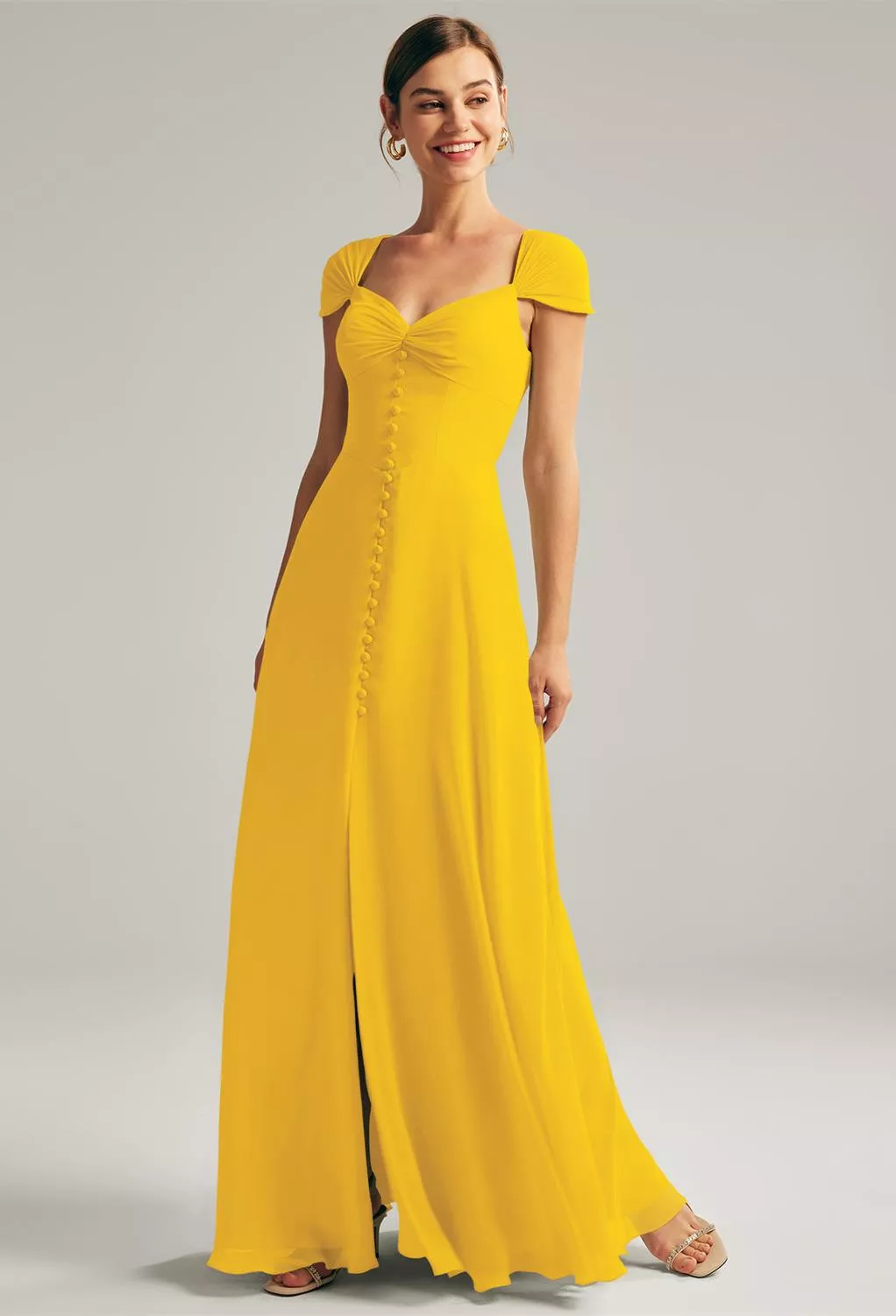 AW Cathryn Mustard Yellow  Fall Wedding Guest Dresses
