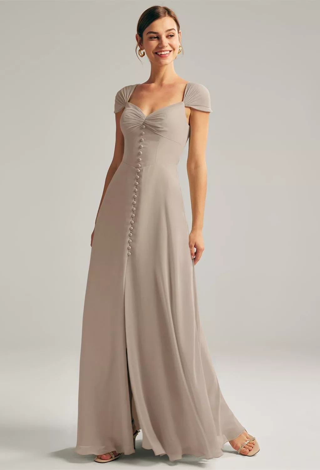 AW Cathryn Taupe  Cocktail Wedding Guest Dresses