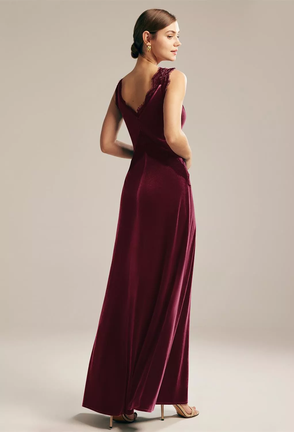 AW Natasha Burgundy  Fall Wedding Guest Dresses
