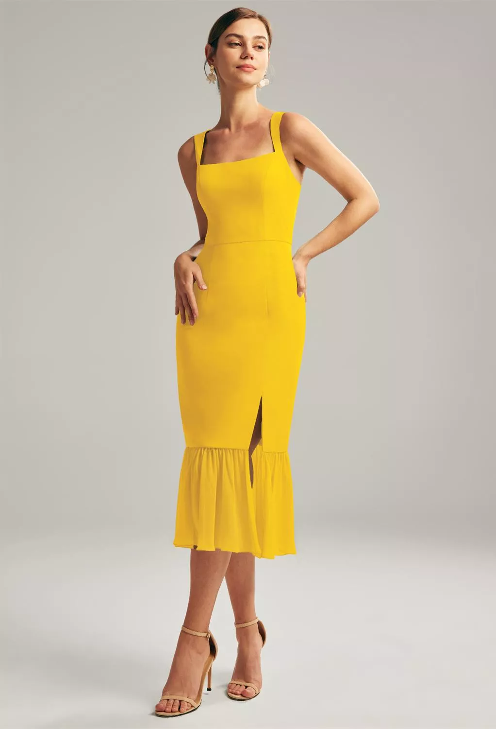 AW Merbok Mustard Yellow  Spring Wedding Guest Dresses