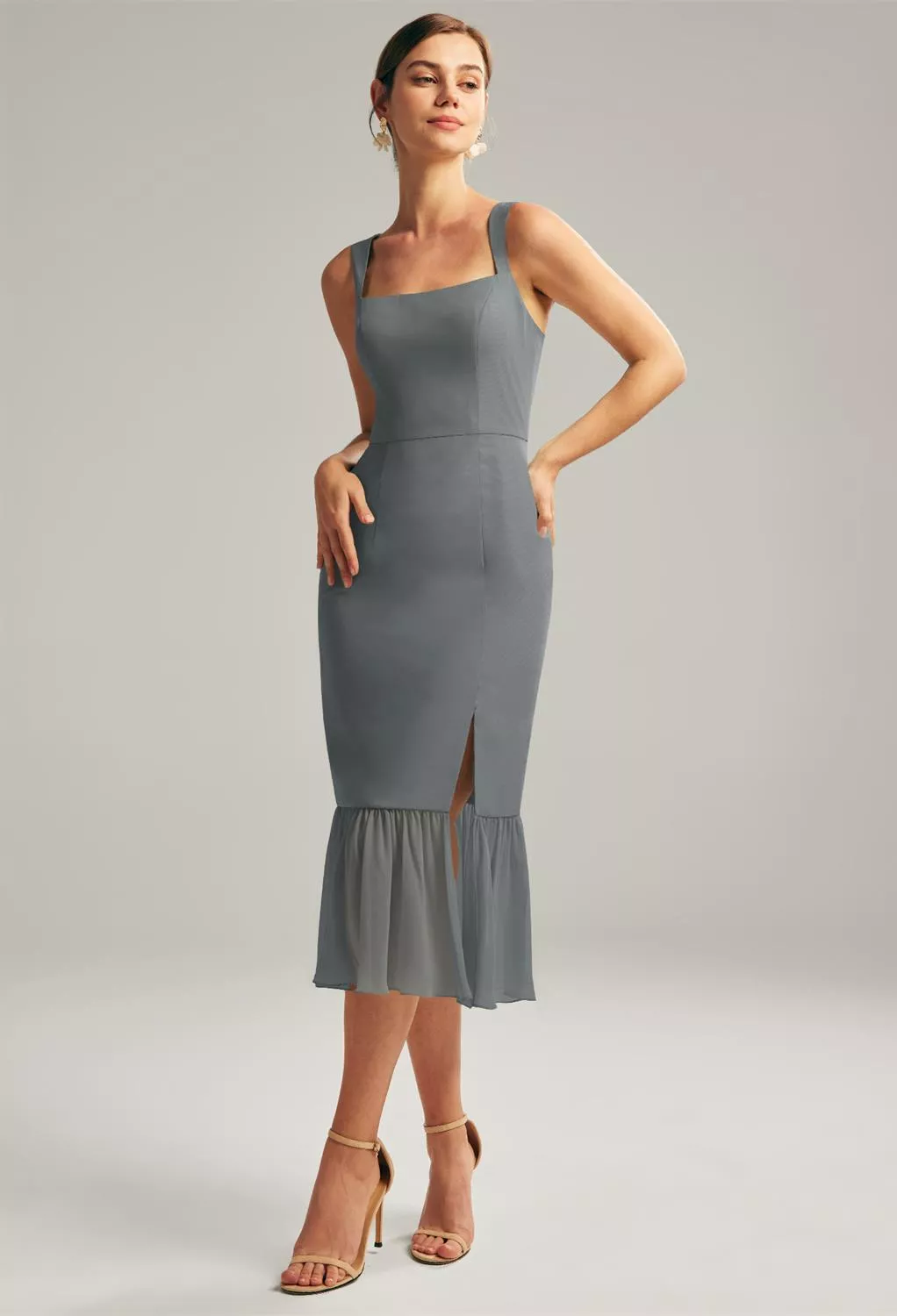 AW Merbok Steel Gray  Spring Wedding Guest Dresses