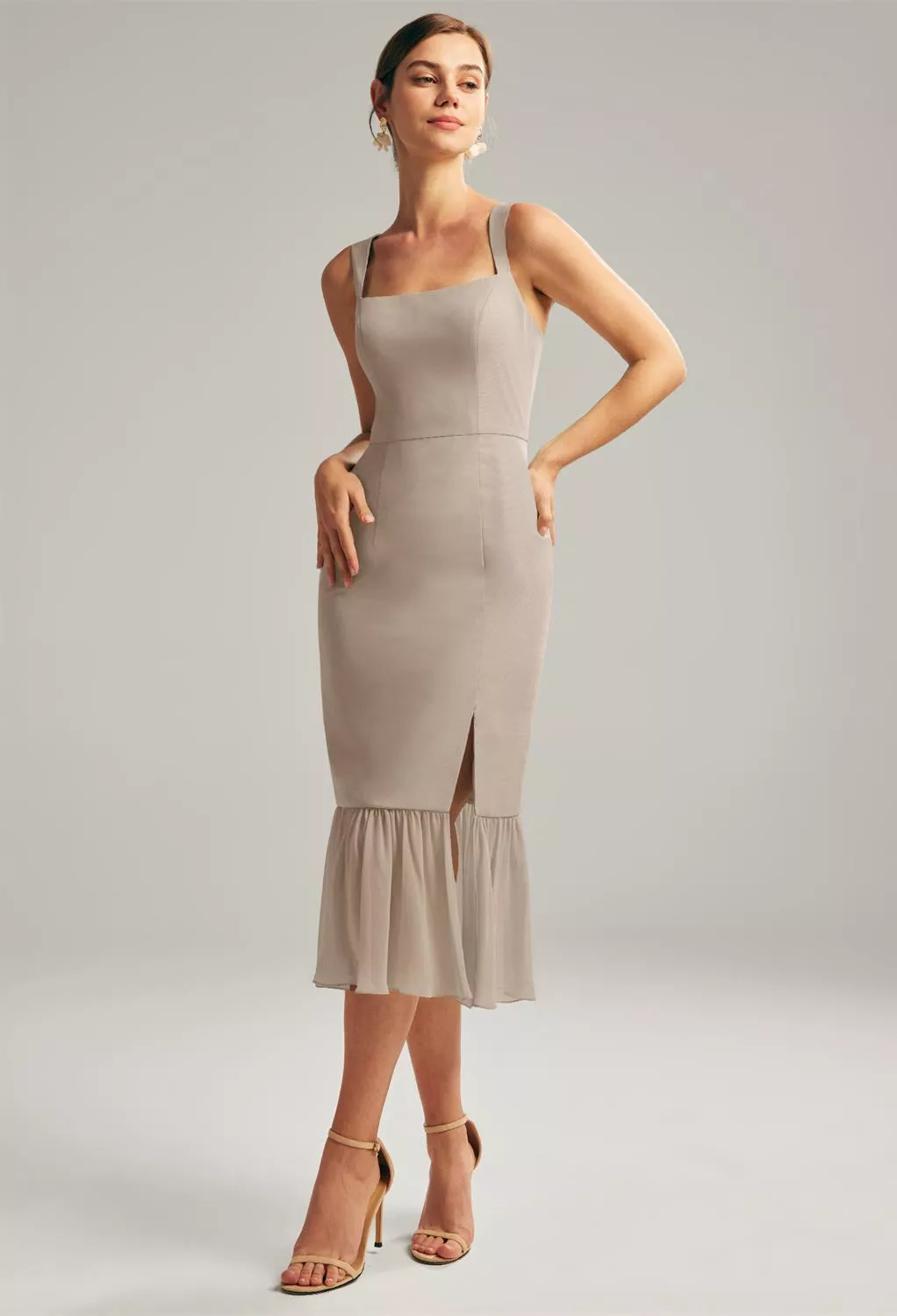 AW Merbok Taupe  Spring Wedding Guest Dresses