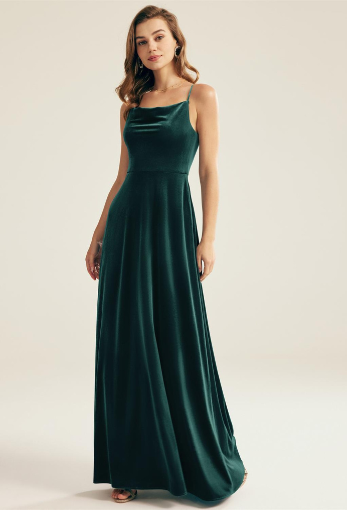 AW Leeward Hunter Green  Long Bridesmaid Dresses
