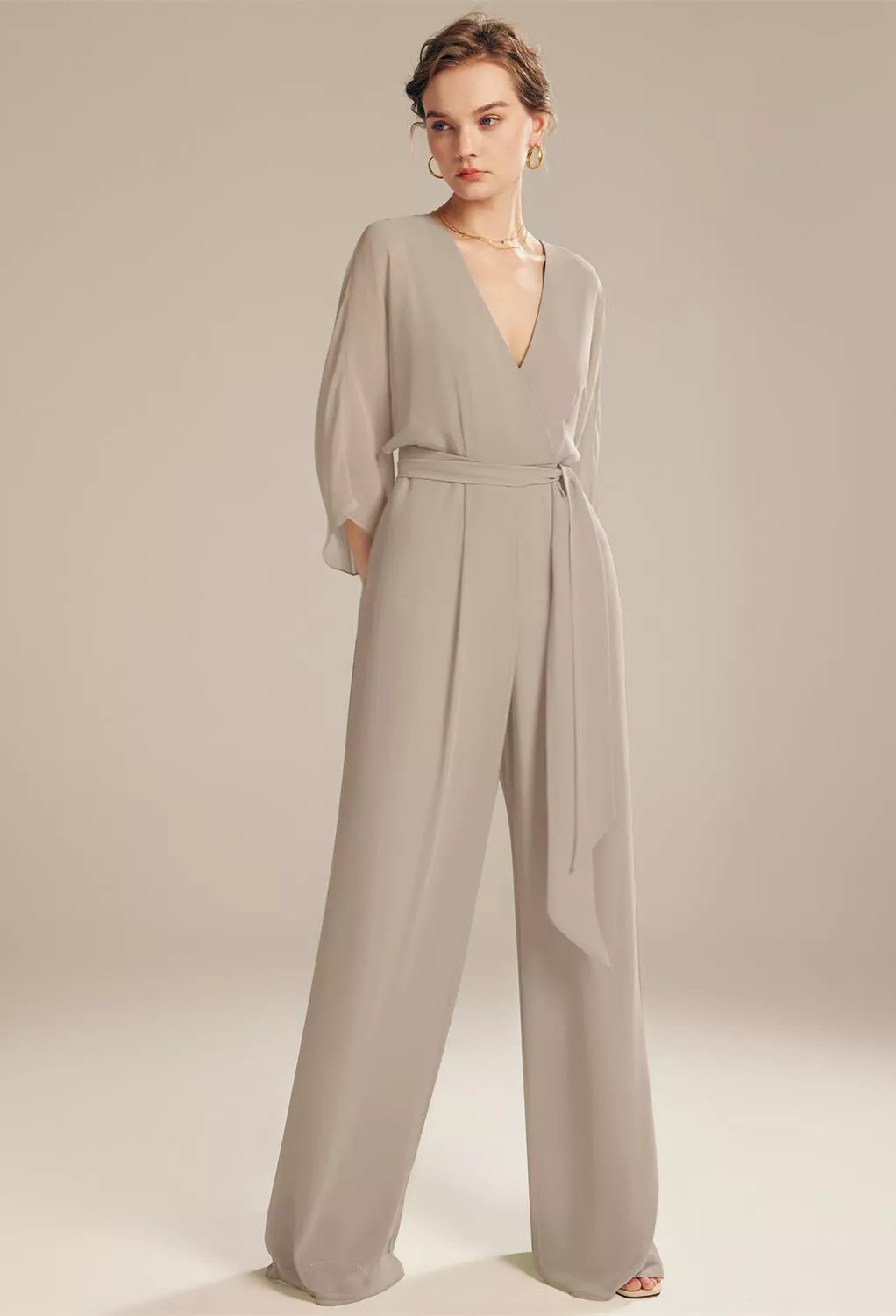 AW Flossie Taupe  Fall Wedding Guest Dresses