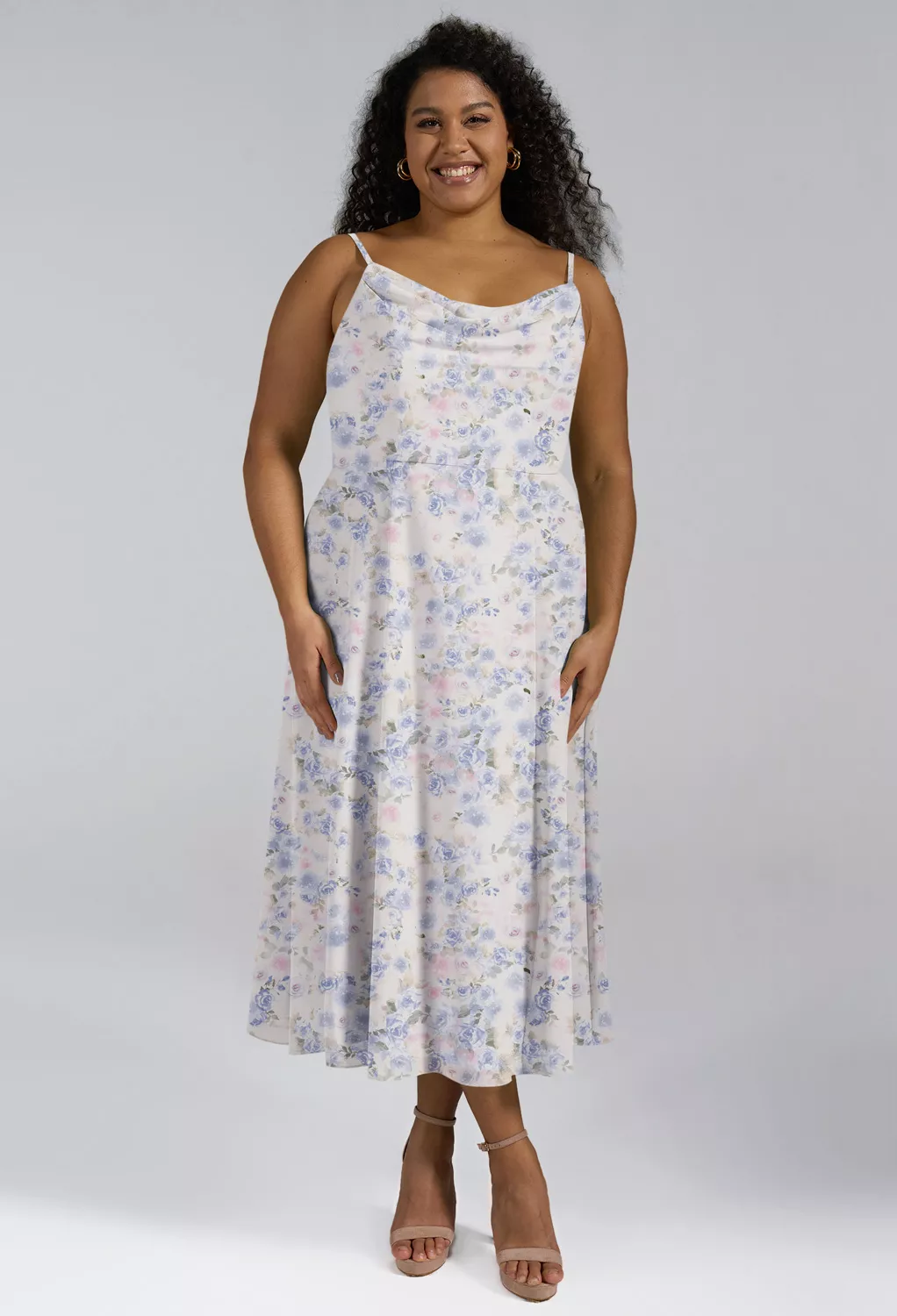AW Maribel Azure Purple Print  Spring Wedding Guest Dresses