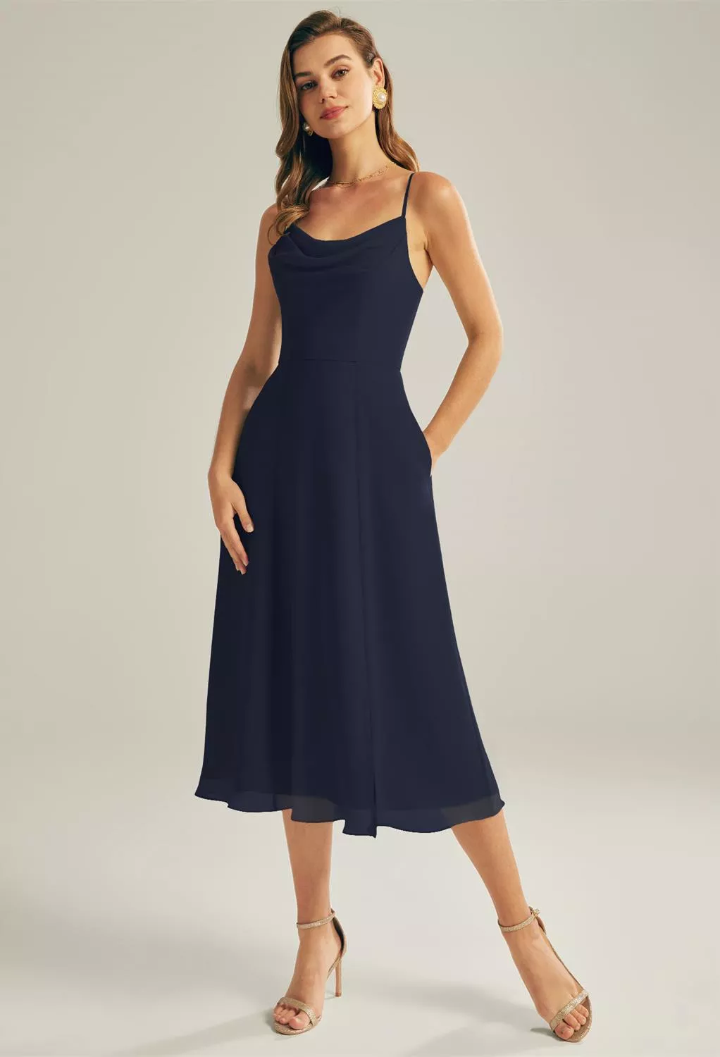 AW Maribel Dark Navy  Beach Wedding Guest Dresses