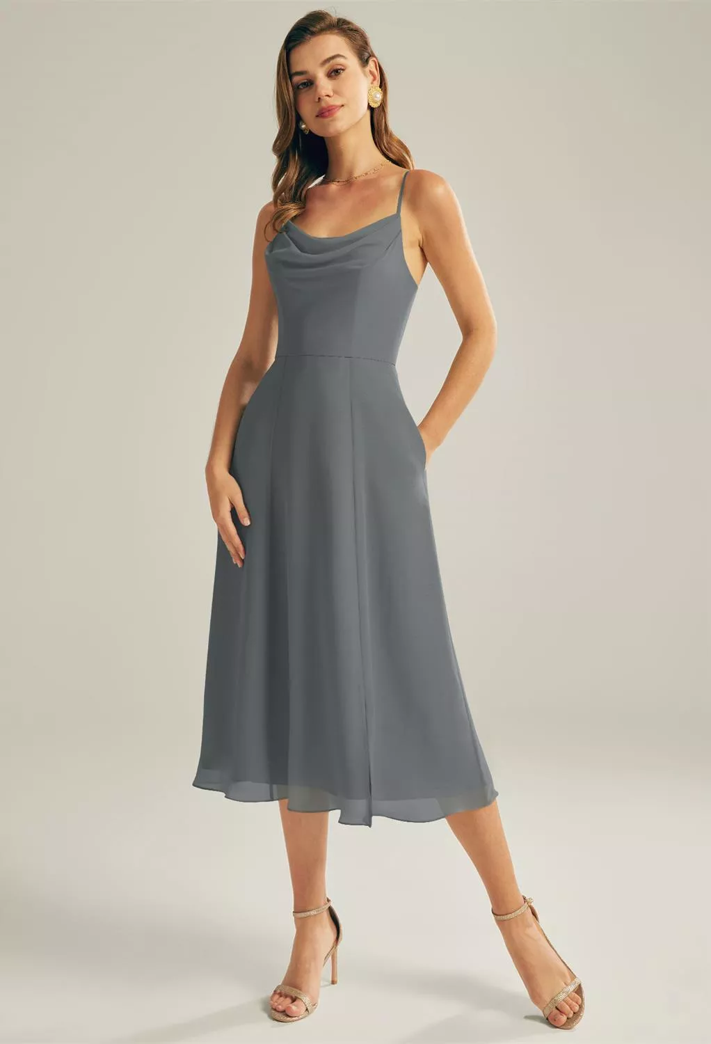 AW Maribel Steel Gray  Spring Wedding Guest Dresses