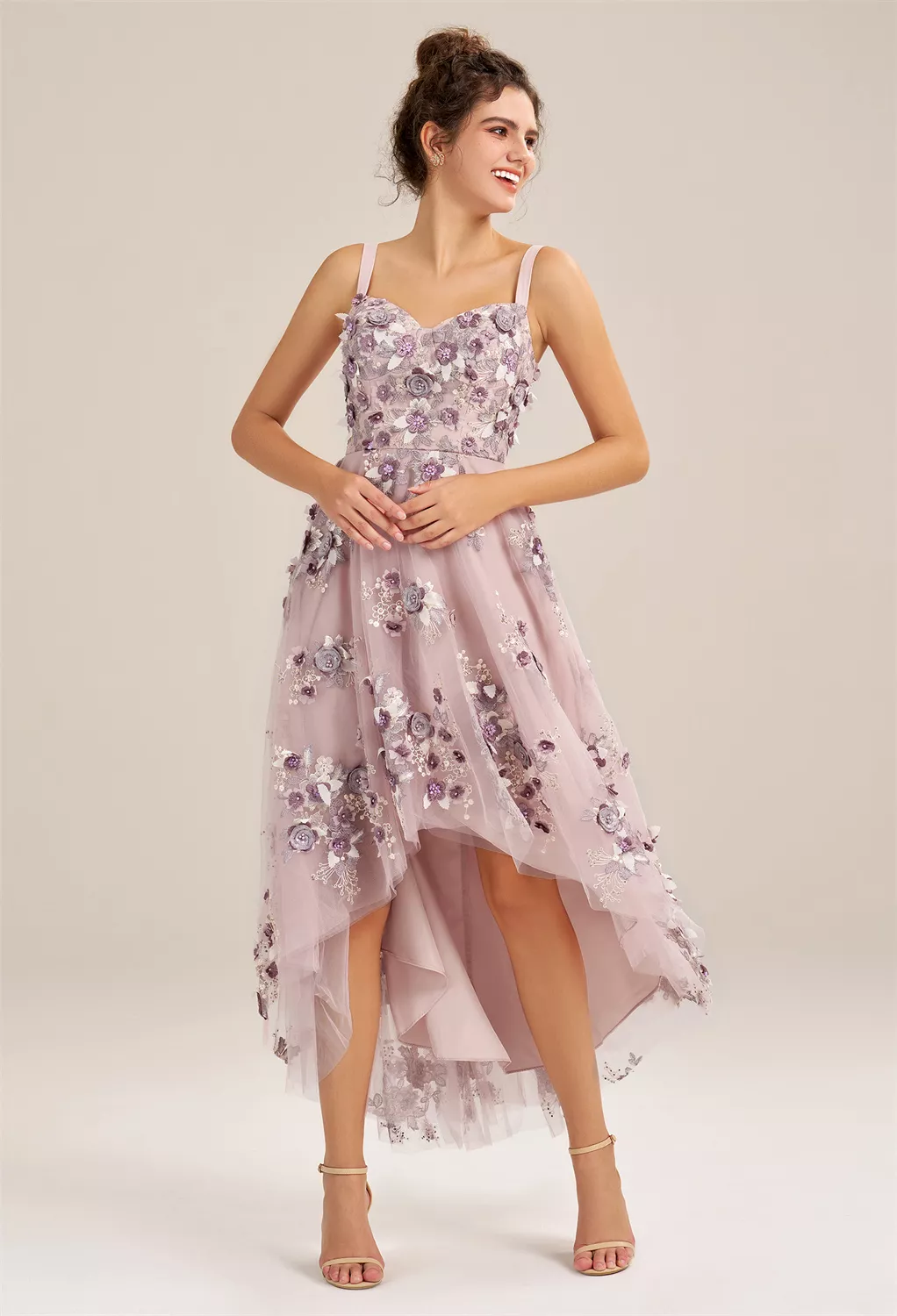 AW Marsha Gray Purple  Dresses
