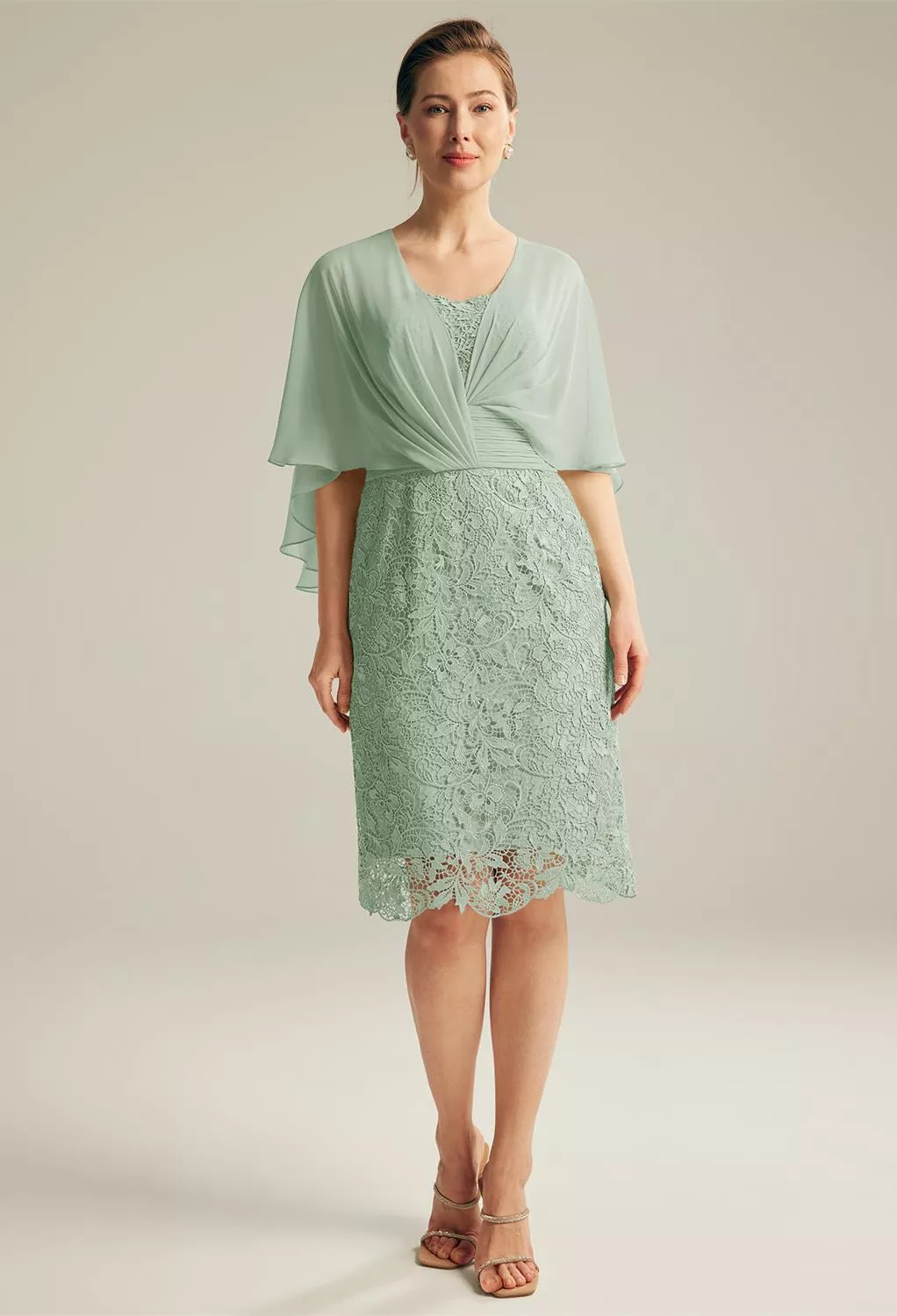 AW Lynda Sage Green  Spring Mother of The Bride Dresses
