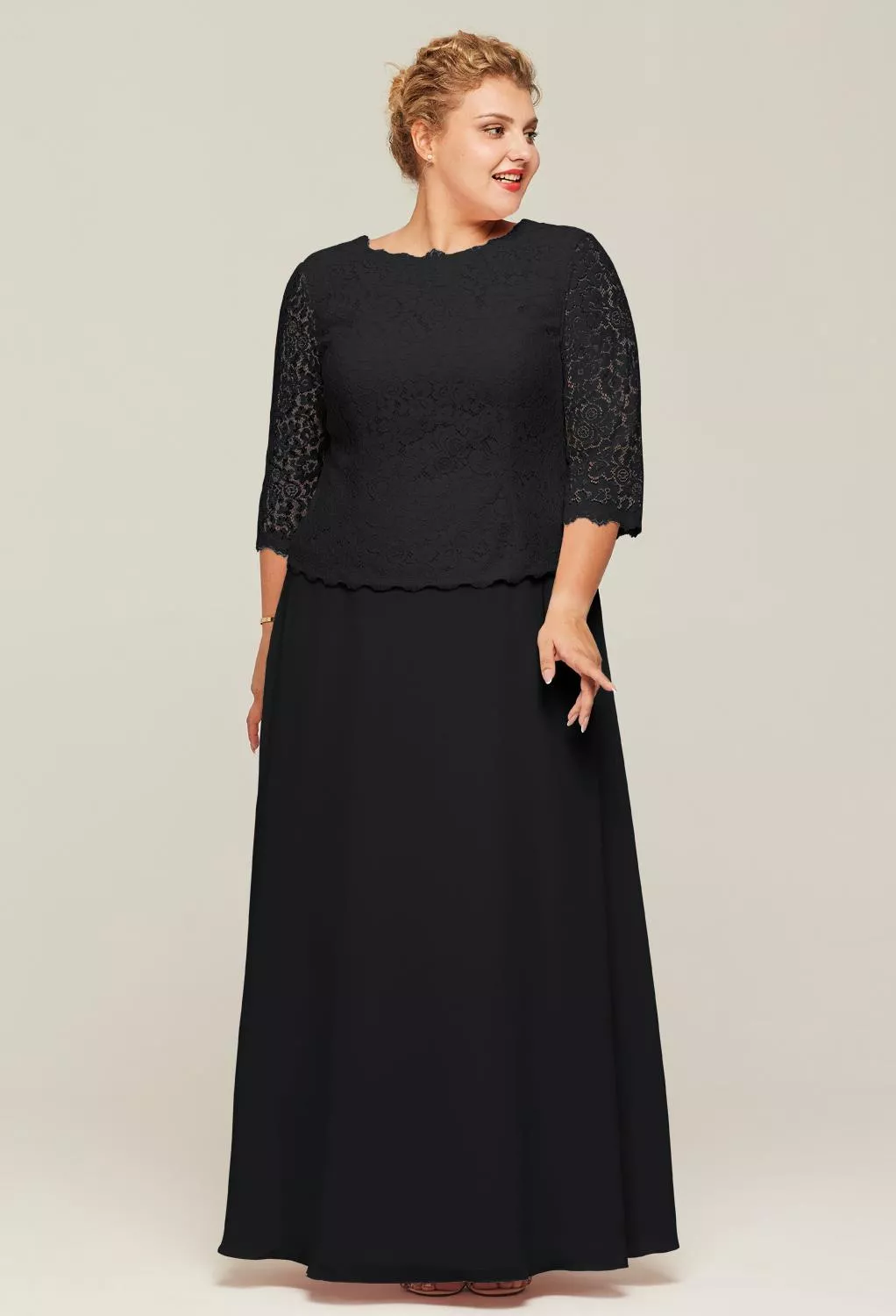 sheath v neck bridesmaid dresses Flutter Sleeve V Neck Plunge Crepe Bridesmaid Dress - Sage main image 1