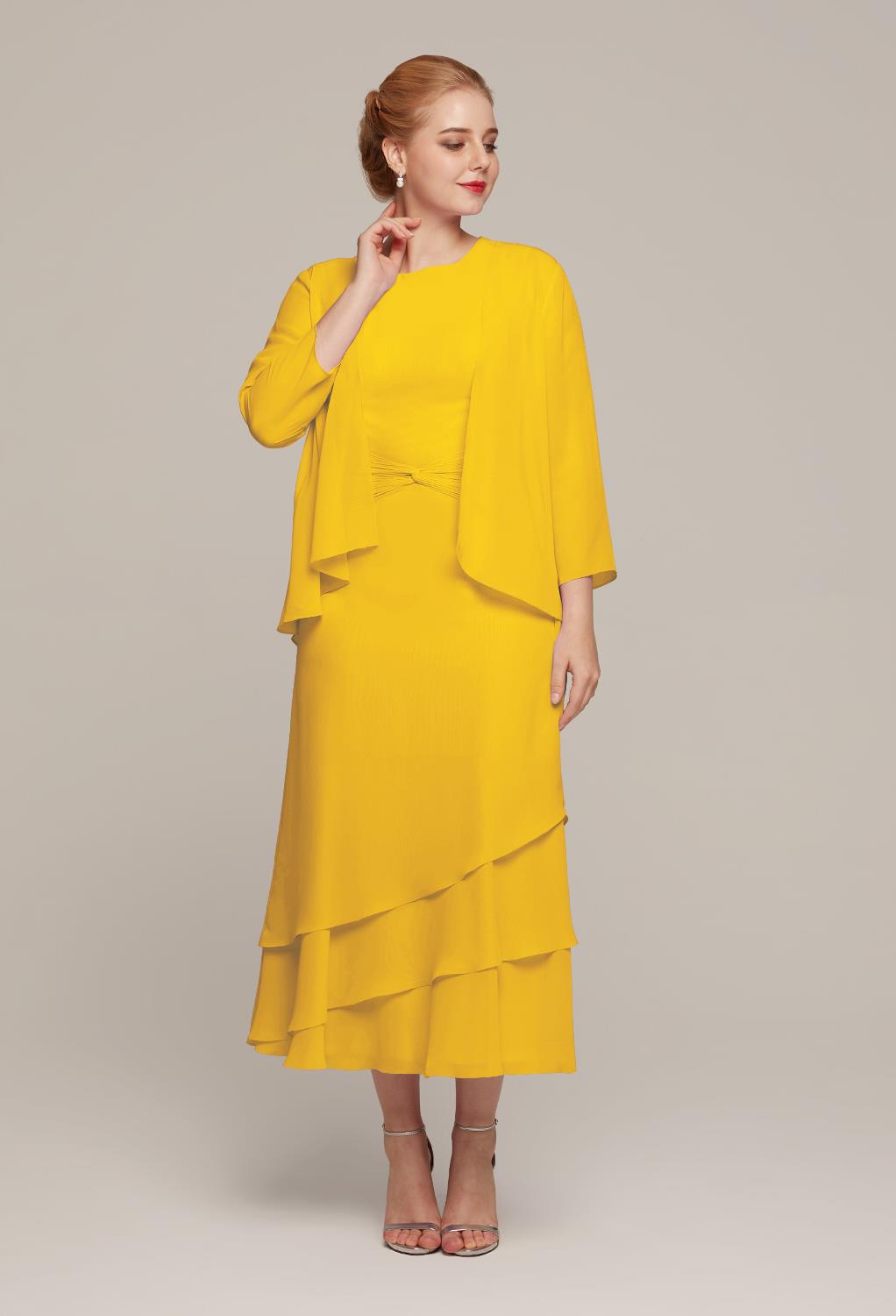 AW Babette Mustard Yellow  Mother of the Bride Dresses