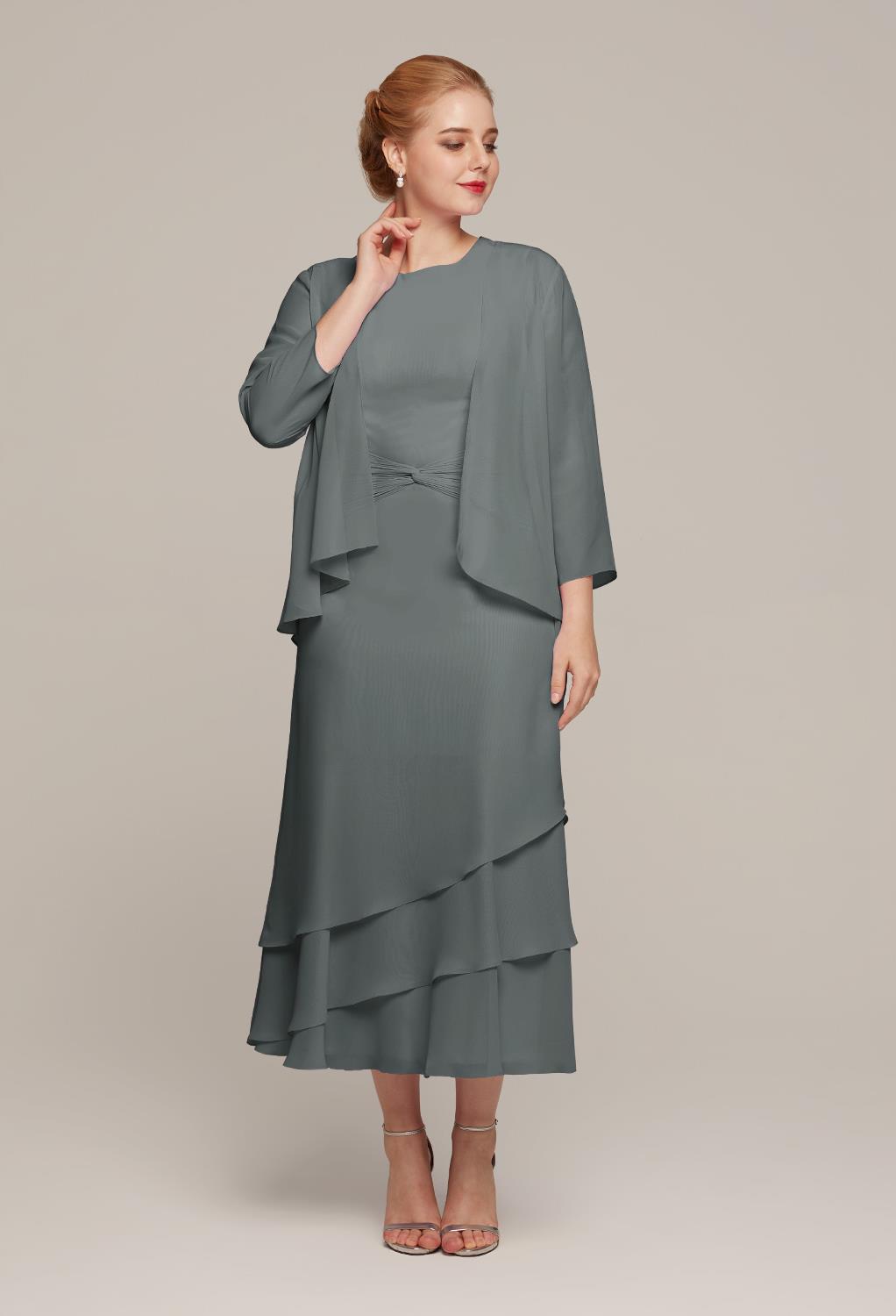 AW Babette Steel Gray  Mother of the Bride Dresses