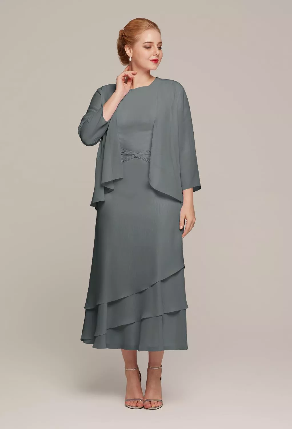 AW Babette Steel Gray  Mother of the Bride Dresses