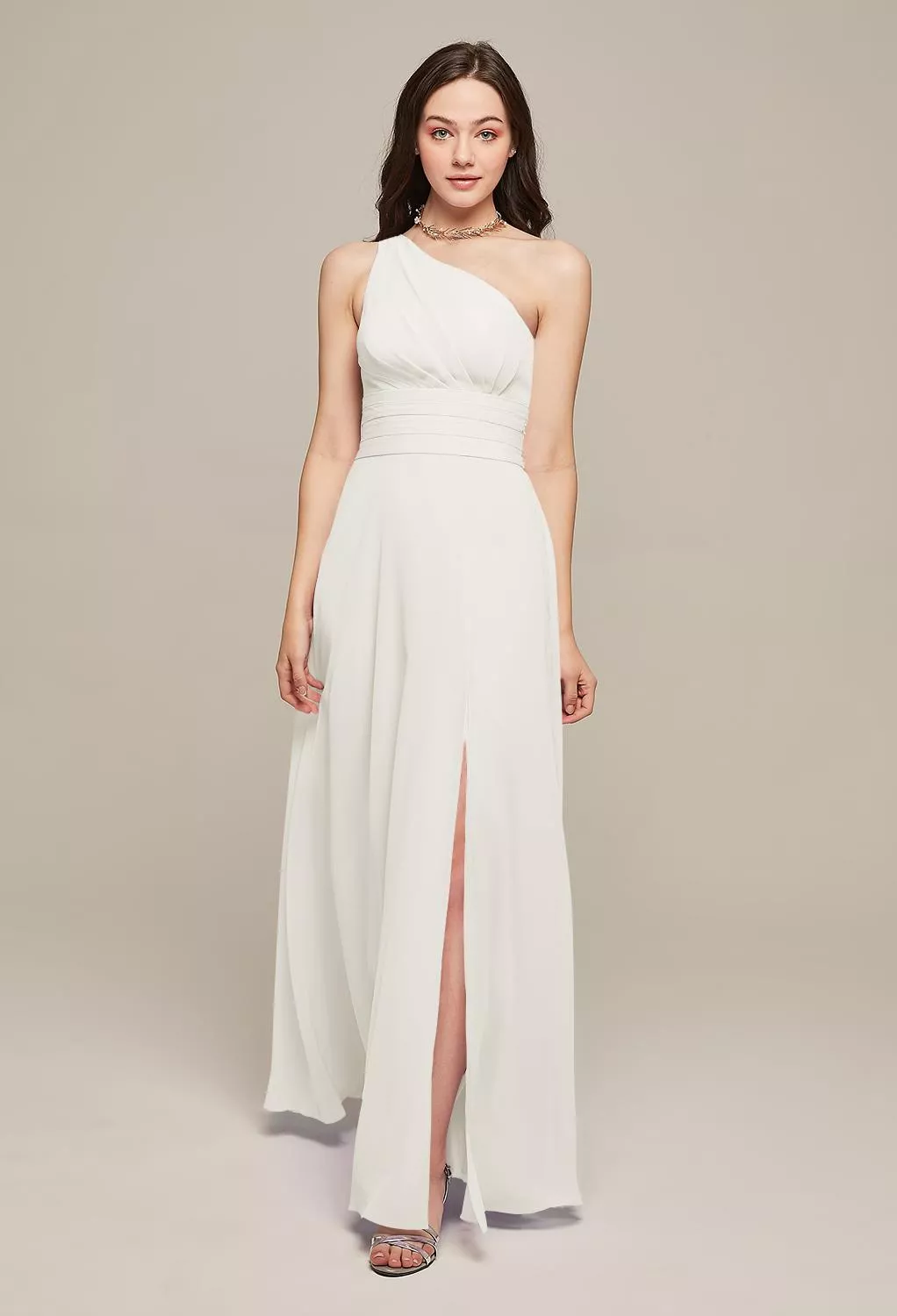 AW Sara Ivory  Long Bridesmaid Dresses