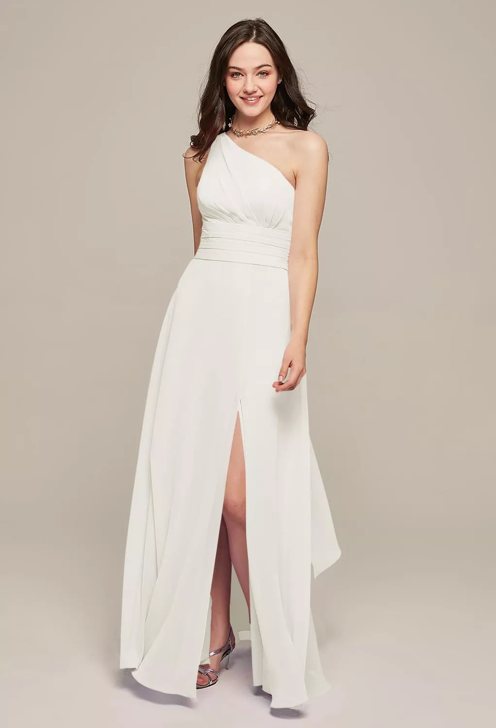 AW Sara Ivory  Long Bridesmaid Dresses