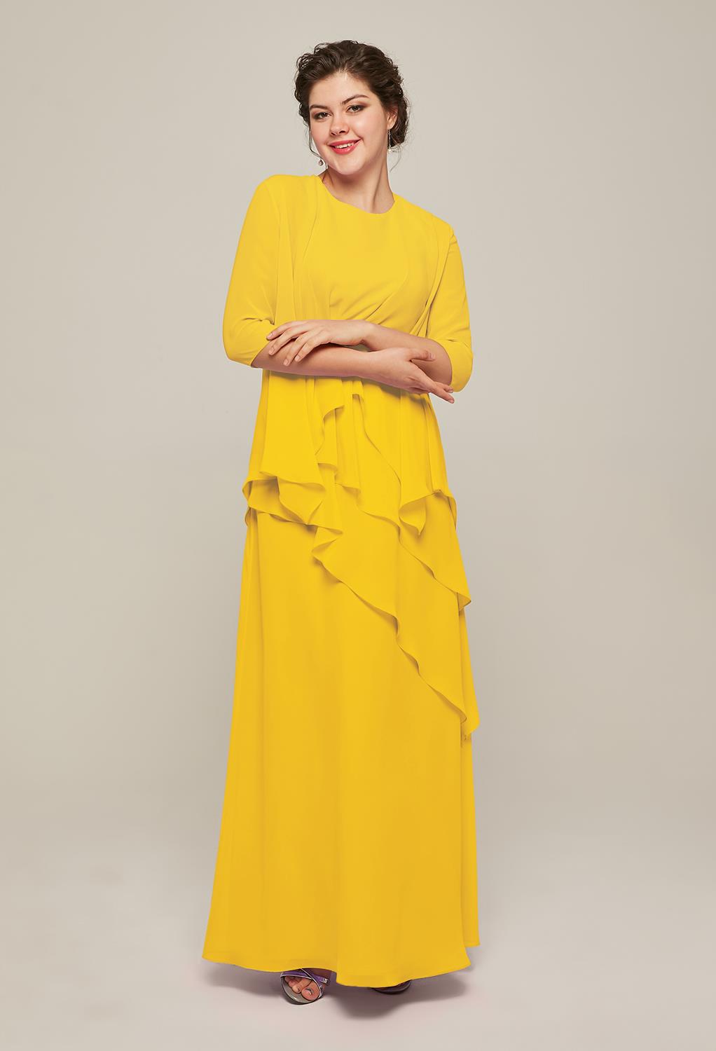 AW Adalia Mustard Yellow  Mother of the Bride Dresses