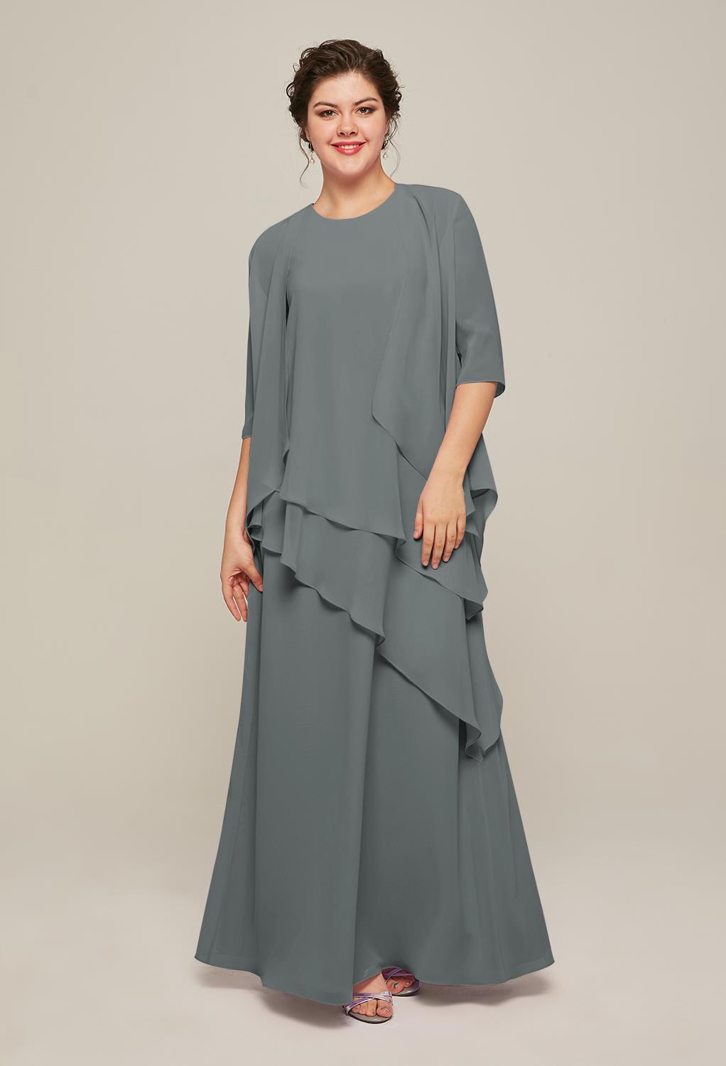 AW Adalia Steel Gray  Mother of the Bride Dresses