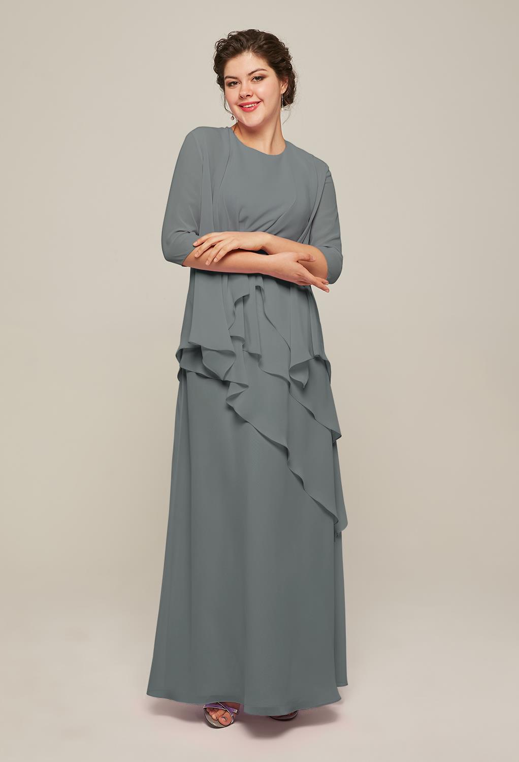 AW Adalia Steel Gray  Mother of the Bride Dresses