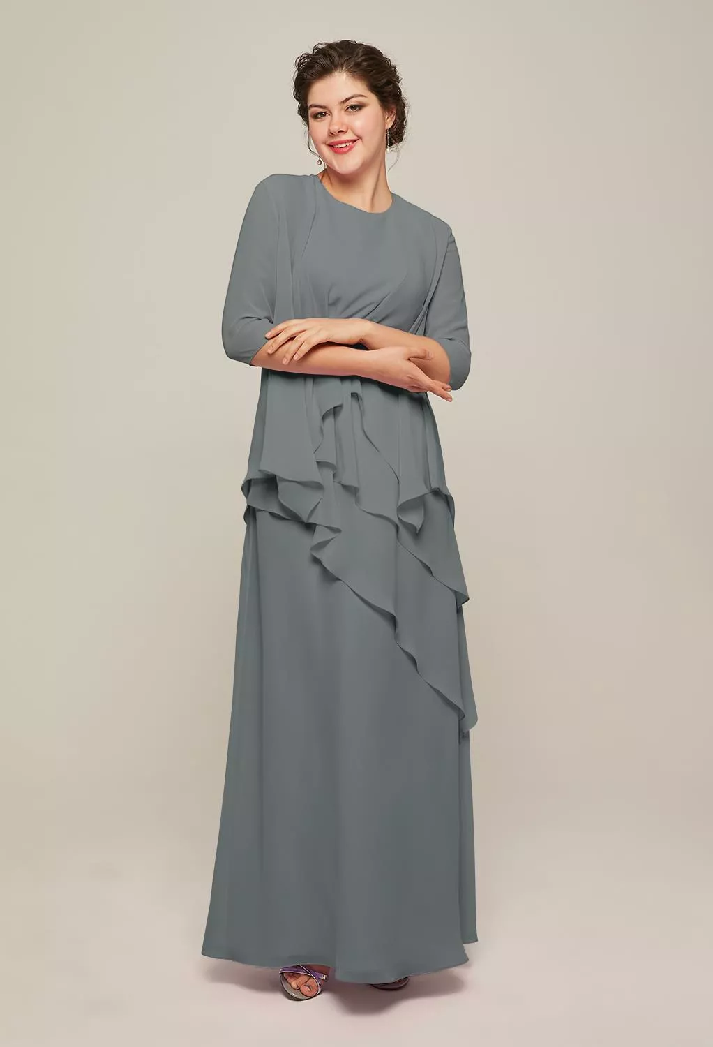 AW Adalia Steel Gray  Mother of the Bride Dresses