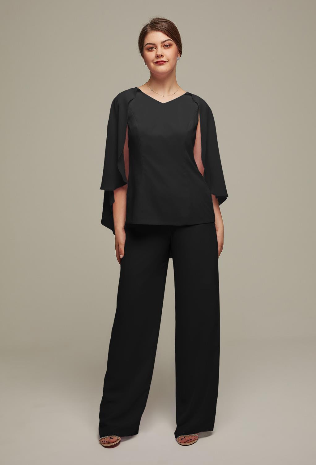 AW Henrietta Black  Pants Mother of the Bride Dresses