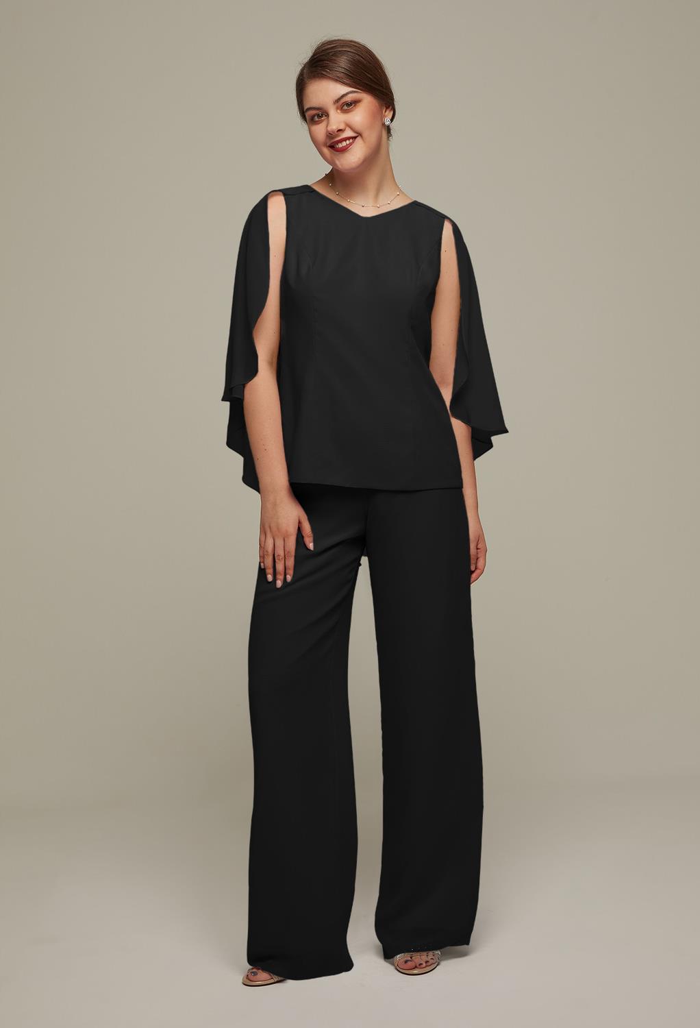 AW Henrietta Black  Pants Mother of the Bride Dresses