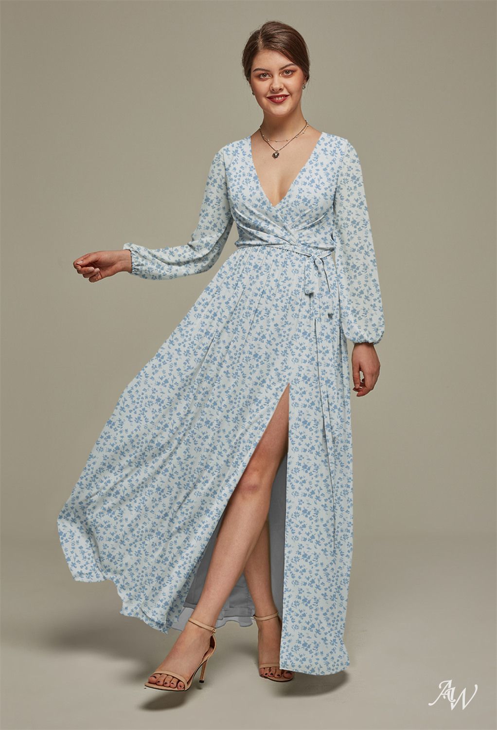 AW Diyan Skyblue Star Floral Bridesmaid Dresses image1