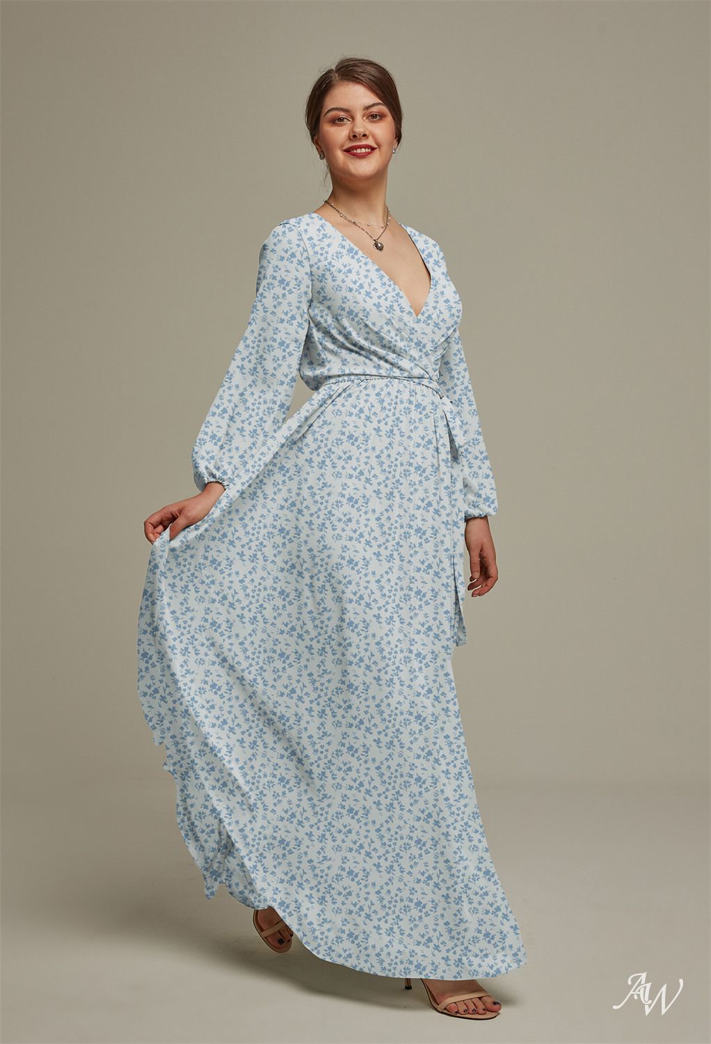 AW Diyan Skyblue Star Floral Bridesmaid Dresses image4