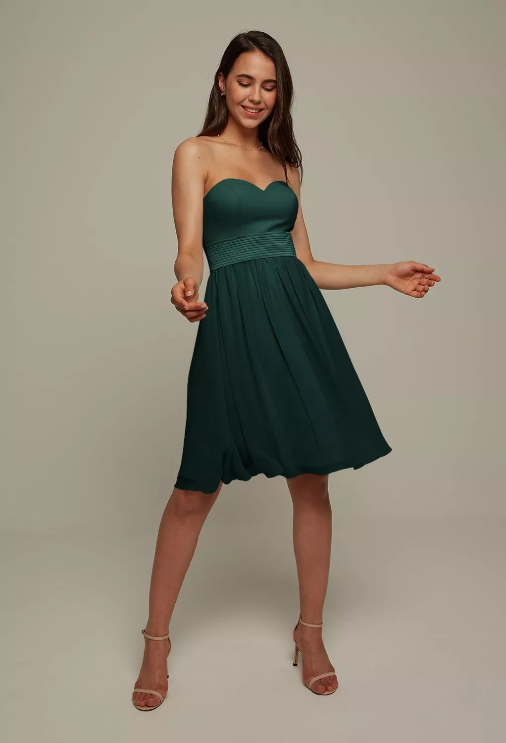 AW Faye Dark Emerald  Short Bridesmaid Dresses