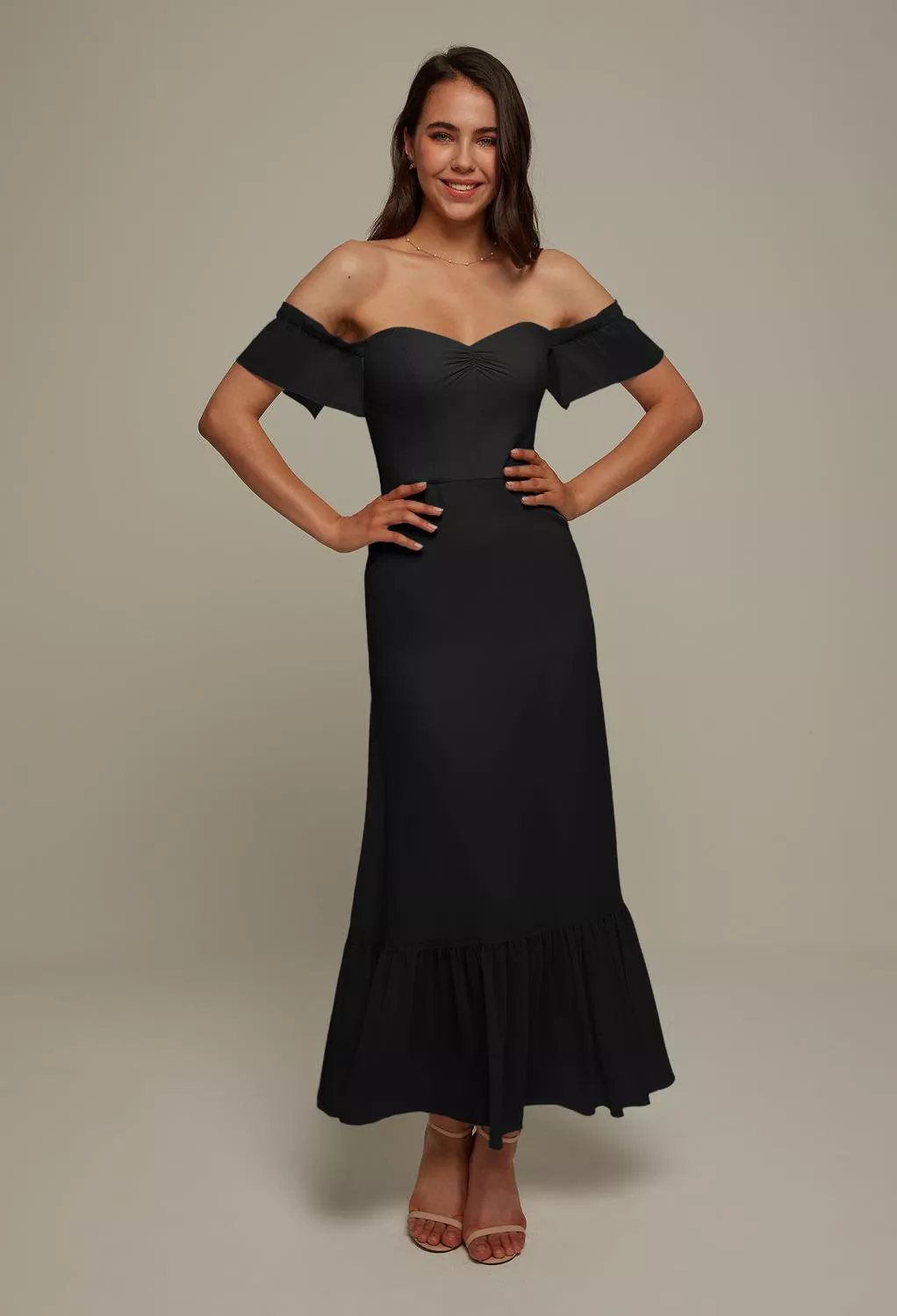 AW Elma Black  Beach Wedding Guest Dresses