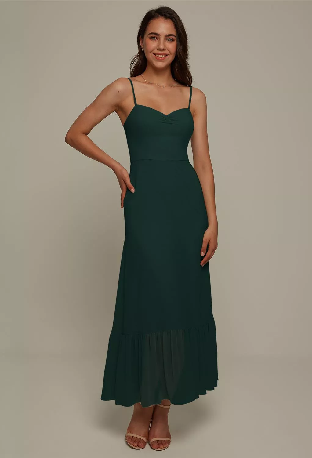 AW Denise Dark Emerald  Beach Wedding Guest Dresses