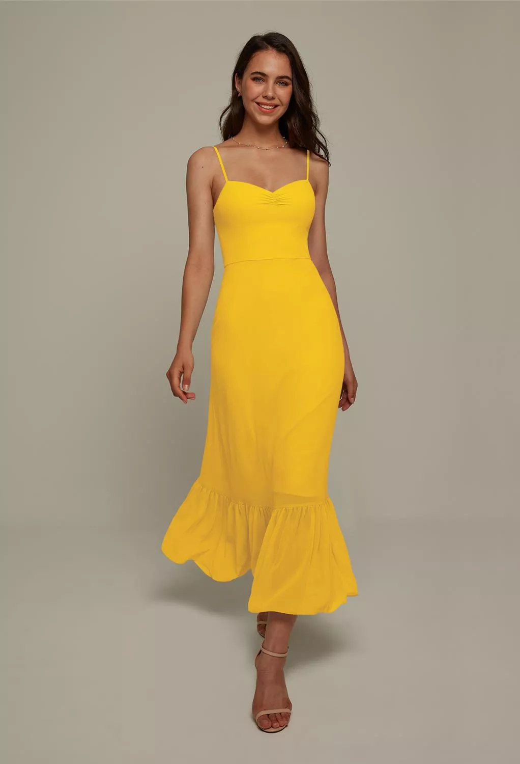 AW Denise Mustard Yellow  Wedding Guest Dresses