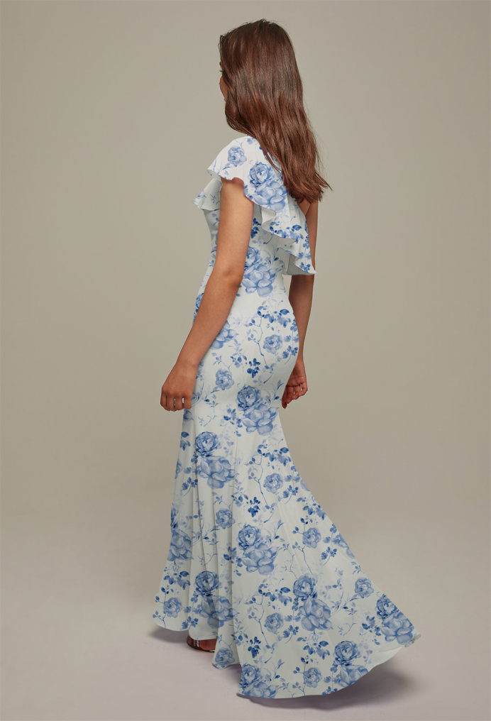 AW Felicia Blue Botanical Floral  Formal Dresses