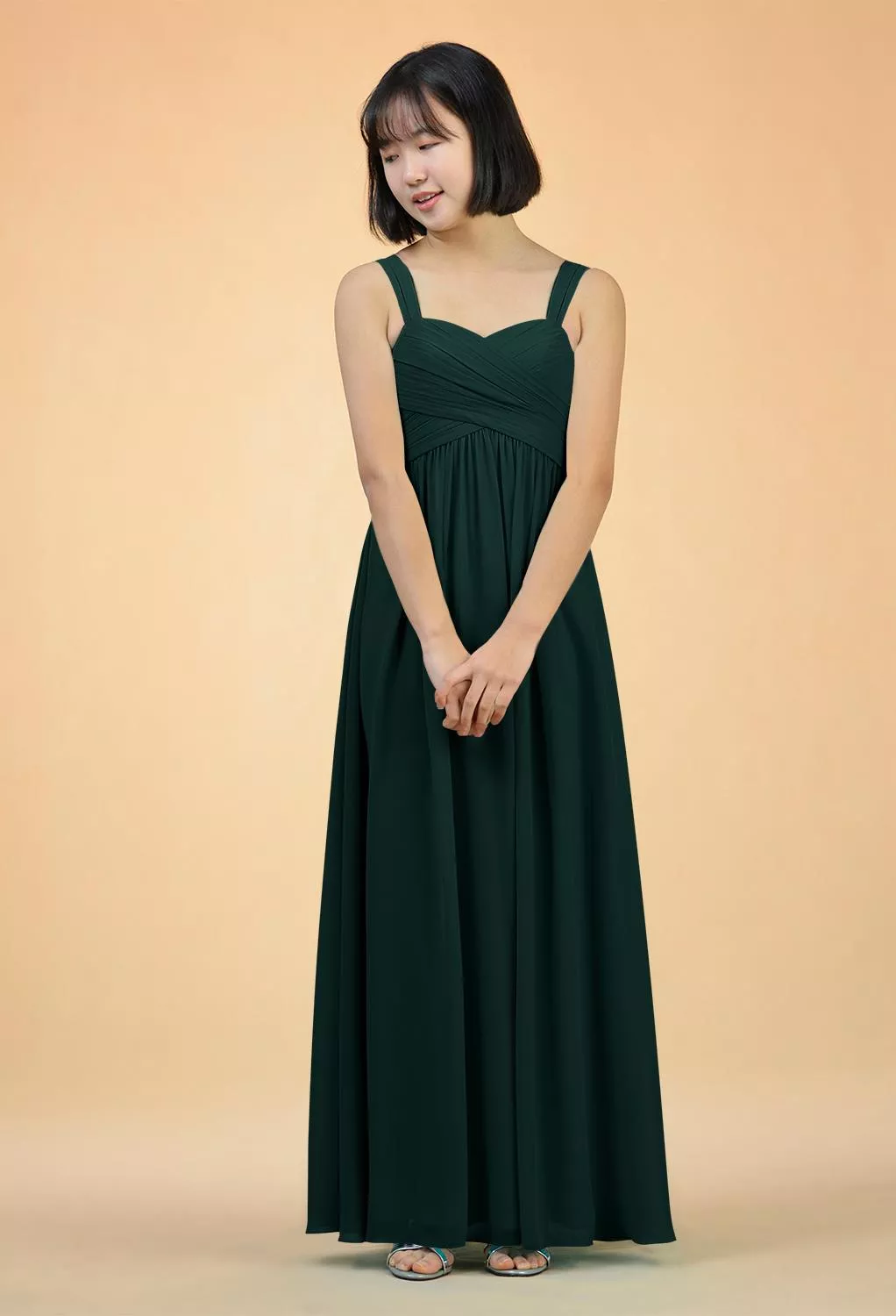 junior bridesmaid dresses canada Grey Chiffon Classic A-line Bridesmaid Dresses, MBD237 main image 1